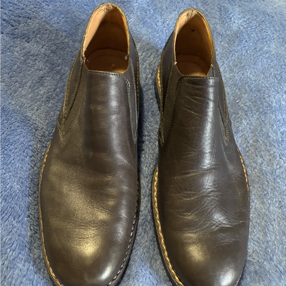 John Varvatos Men’s Brown Leather Slip-On Dress Shoes size 10